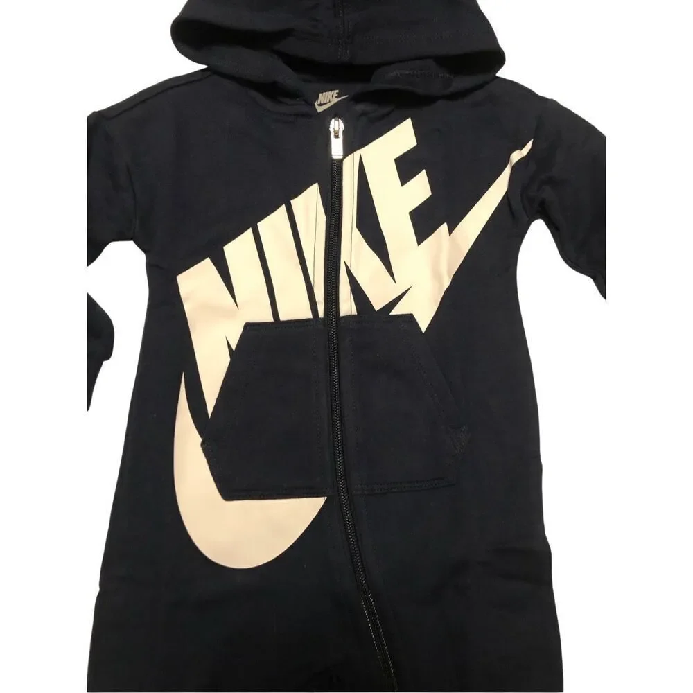 Nike Baby Hooded Romper Navy Blue Size 12M